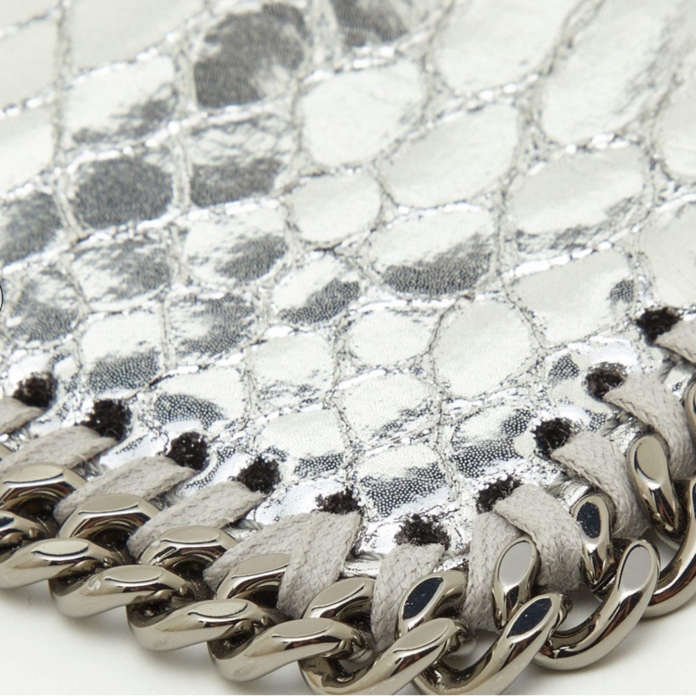 Stella Mccartney Silver Python Embossed Falabella… - image 5